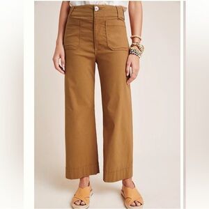 ANTHROPOLOGIE Maeve Colette Wide Leg High Rise Trouser Pants Size 24W Plus Size